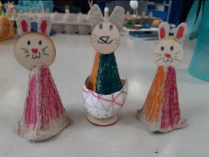 3 Hasen gebastelt